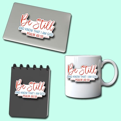 (3Pcs) Be Still and Know that I Am God Sticker Christian Inspirational Decals Decorate Books Laptop Phone Water Bottles Kindles Tumbler Waterproof Vinyl Stickers 3 x 1,8" Inch - color: Be Still and Know That I Am God