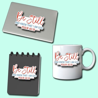 (3Pcs) Be Still and Know that I Am God Sticker Christian Inspirational Decals Decorate Books Laptop Phone Water Bottles Kindles Tumbler Waterproof Vinyl Stickers 3 x 1,8" Inch - color: Be Still and Know That I Am God
