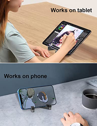 MONEER Cell Phone Stand, Phone Stand for Desk, Foldable & Portable iPhone Stand, Cell Phone Holder Desk Compatible with All Mobile Phone, iPhone, iPad mini, Tablet 4-10.5" (Black) - color: Black