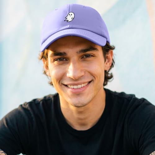 DALIX Ghost Embroidered Mens Womens Cotton Dad Hat Baseball Cap Adjustable - color: Lavender