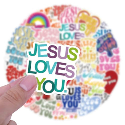 Jesus Faith Stickers Pink Bible Verse Decals for Christian Teen Adult 55PCS - color: Jesus