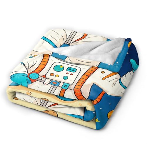Astronaut Blanket Astronaut Cozy Warm Space Man Fleece Fuzzy Plush Throw Blanket Soft Lightweight Cosmonaut Stuff Decor Flannel Blanket Gifts for Lover Teens Boys Girls Kids Women 60"x50" - color: Astronaut, size: 60"x50"