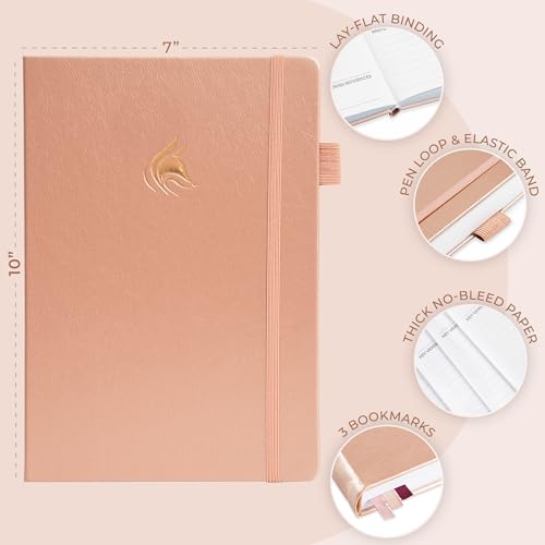 Clever Fox Bible Study Journal Premium Guided Notebook 7x10 Rose Gold - color: Rose Gold, size: Smaller than A4 (7" x 10")