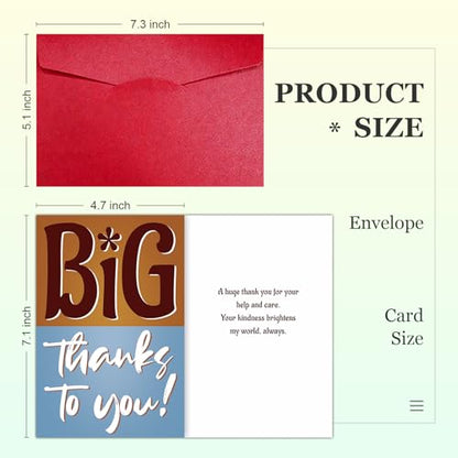 Big Thank You Cards with Envelopes, Funny Thank You Cards for Coworkers - color: DXI#046