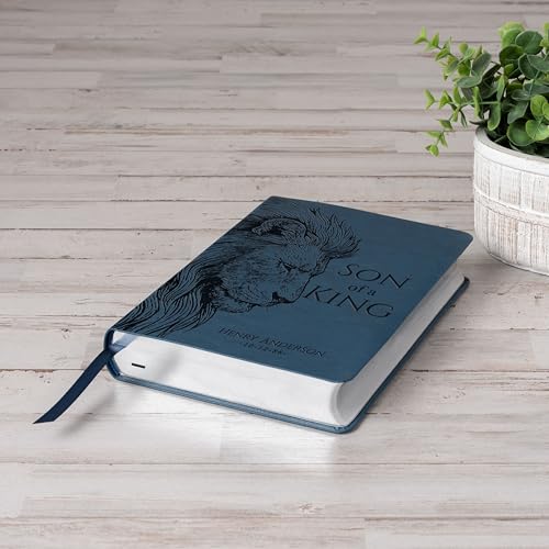 Personalized NASB Wide-Margin Bible, Son of a King Lion Design, Custom Engraved Name, Christian Gift, Baptism Gift, Bible Gift for Him