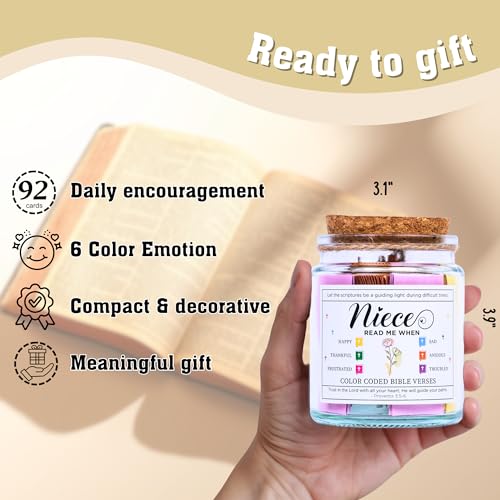Bible Verse Jar for Niece, Gifts for Niece, 92 Scriptures of Love - color: Bible For Niece