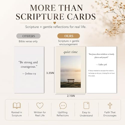 52 Bible Verse Cards with Wooden Stand in Gift Box - Christian Encouragement & Affirmation Scripture Cards - Daily Inspirational Prayer Cards for Women - Spiritual Devotional Gift with Gold Foil Accents - color: 52WEEK