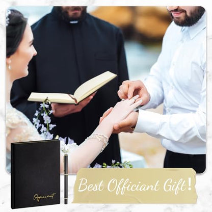 Engrowtic Wedding Officiant Book with Pen 5.25x8.25,Black,Classic - color: Black, style: Classic