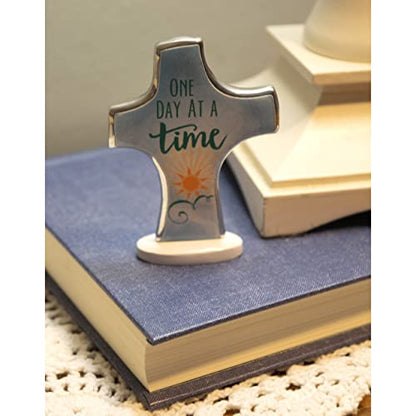 Cathedral Art Abbey & CA Gift One Day at a Time Standing Bedtime Prayer Cross, Blue, One Size (SQP140) - style: Bedtime Prayer