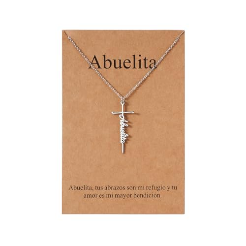 Lcherry Birthday Gifts for Grandma Mom Daughter Teacher Cross Necklace for Women Christian Necklaces Religious Gifts Jewelry for Women Mother's Day - style: Abuelita