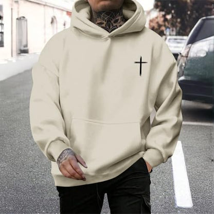 Tuislay Mens I Can Do All Things Through Christ Hoodies Christian Jesus Hoodie Religious Cross Sweatshirt Faith Pullover Tops - color: Apricot, size: XX-Large