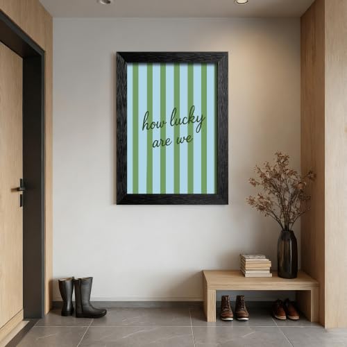How Lucky Are Canvas Wall Art Script Poster 24x36in Black Framed Flat - color: style 02, size: 24"L x 36"W