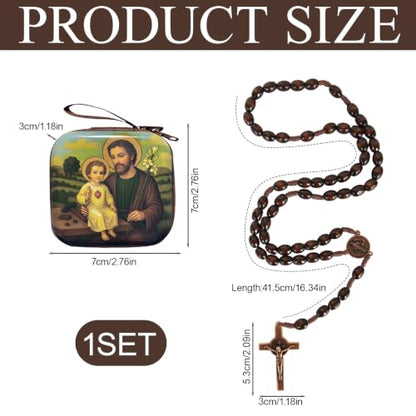 Catholic Rosary Beads, Rosarios Cross Pendant Decorative Prayer Box - color: Style-8