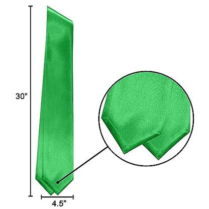 Plain Graduation Stole Sash 60 Inch Unisex Adults Solid - color: Emeral Green Stole