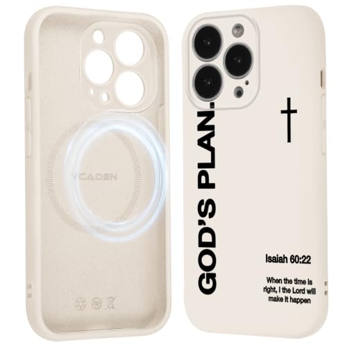 Magnetic Phone Case for iPhone 15 Pro Max, Aesthetic Jesus Bible Verse Cross Pattern Print for Women Men, Compatible with Magsafe, Shockproof Silicone Cover for iPhone 15 Pro Max 6.7", White - color: White, size: iPhone 15 Pro Max