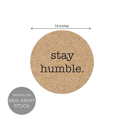 Be Kind Kraft Stickers / 500 Motivational Uplifting Stickers / 6 All Occasion Good Human Label Designs / 1.5" Round Brown Kraft Envelope Seals/Made in The USA - color: Kraft Be Kind