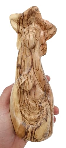 Zuluf 7.8" Olive Wood Holy Family Nativity Scene – Hand-Carved Statue of Joseph, Mary & Baby Jesus in Embrace – Religious for Catholic Home Decor – HOF020 - color: 7.8" Large Star Nativity