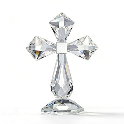 QFkris Clear Crystal Cross Standing Decor - color: Clear