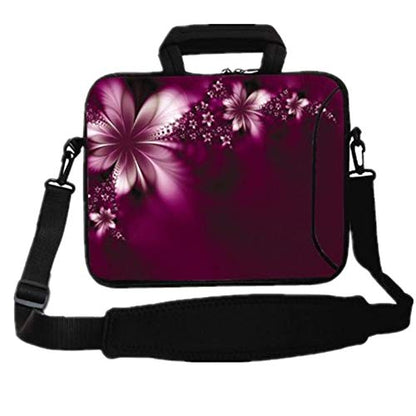 RICHEN 11 11.6 12 12.5 13 inches Case Laptop/Chromebook/Notebook PC Messenger Bag Tablet Travel Case Neoprene Handle Sleeve with Shoulder (11-13.3 inch, Flowers) - color: Flowers, size: 11-13.3 inch