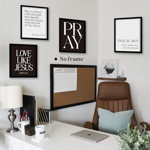 WEFKODO Black and White Christian Bible Verse Wall Art Pray Posters Prints - color: pray