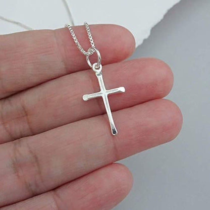 Delicate and Dainty Cross Necklace for Women, Confirmation Gift Necklace for Teens, Sterling Silver Cross Necklace 18 inches