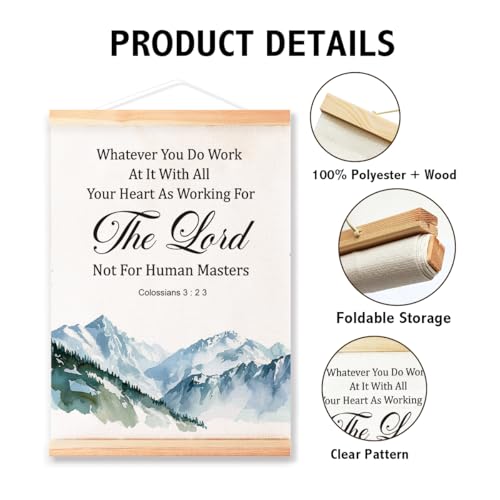 Ybqhd As Working For The Lord Poster Hanger, Christian Bible Verse Wall Art - color: Colossian 3:2 3