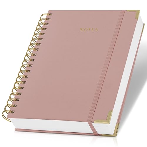 Aesthetic Thick Spiral Notebook Journal For Women in B5 - Linen Hardcover - color: Pink, size: B5