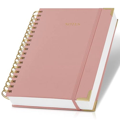 Aesthetic Thick Spiral Notebook Journal For Women in B5 - Linen Hardcover - color: Pink, size: B5