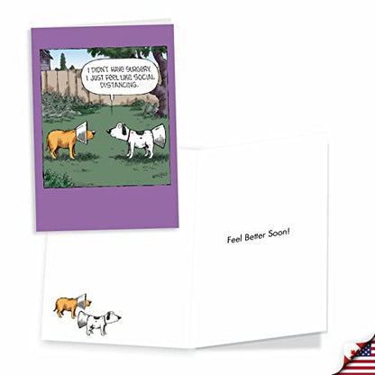 NobleWorks Assortment Pack of 3 Funny Sassy Senior Get Well Greeting Cards with Envelopes, Fell Better Cartoon Humor for Men and Women Variety Pack (3 Designs, 1 Each) Well Wishes VC7989GWG-C1x3 - style: Well Wishes