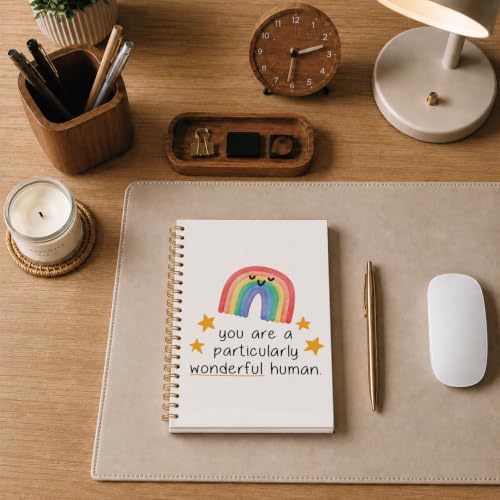 Boho Positive Rainbow Spiral Notebook for Girls, 5.5×8.3 Inch - color: 002-Spiral