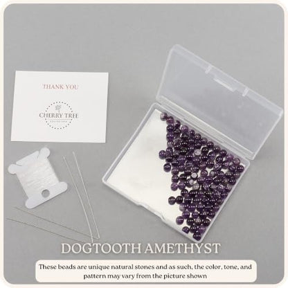 Cherry Tree Collection 100PCS 6mm Dogtooth Amethyst Round Bead Craft Kit - color: dogtooth amethyst, size: 6mm