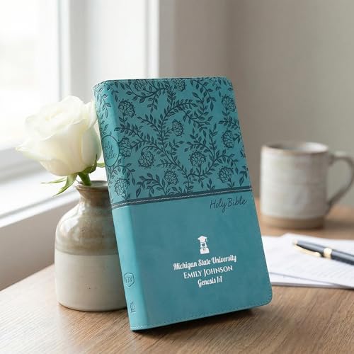 Personalized KJV Bible, Custom Name, School Name, Class of 2026 Design, King James Version, Red Letter, Deluxe Gift Edition, High School or Collage Graduate, Graduation Gift, Turquoise - color: Kjv Turquoise Deluxe, size: King James Version