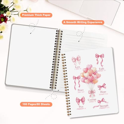 Bible Journal for Women, Christian Prayer Journal Gifts for Teen Girls - color: Coquette Christian Art