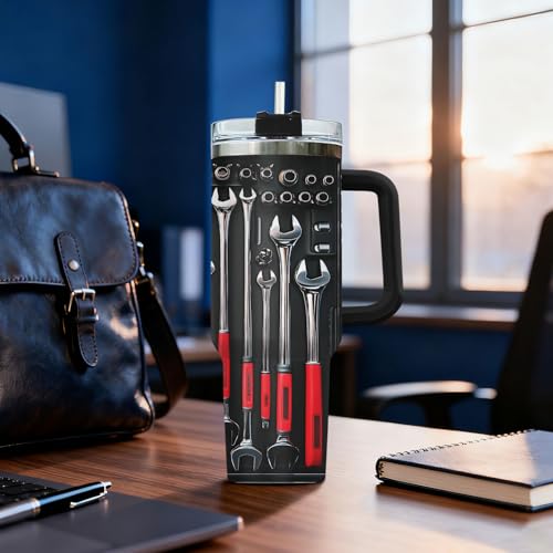 34HD Mechanic Dad Engineer Tools 40 oz Tumbler with Handle, Gift for Papa - color: Mechanic Tool