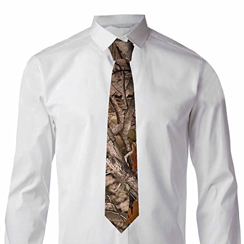 Black Dots Men's Neckties Retro Classic Circle Geometry Men's Tie for Mens Teens Business Work Casual Wedding Party - color: Camo Trees