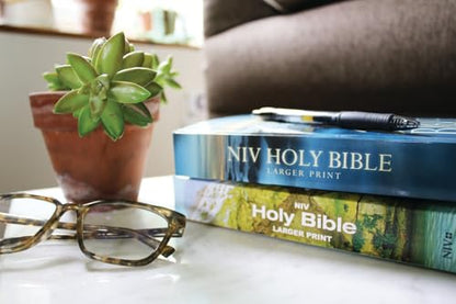 NIV, Holy Bible, Larger Print, Economy Edition, Paperback, Teal/Tan, Comfort Print