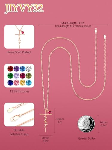 Faith Necklace White/Rose/Gold Birthday Gifts for Wife Her - color: Rose Gold-07-July