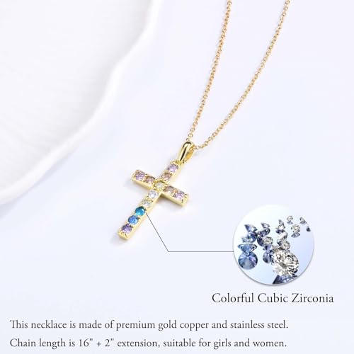 Gold Cross Necklace for Little Girl Daughter Granddaughter Niece Sister - color: To My Granddaughter
