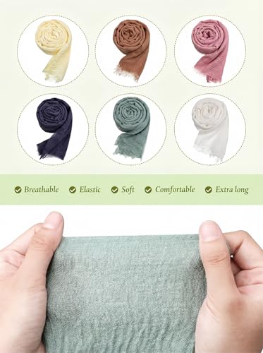 Geyoga 6 Pcs Women Scarf Shawl Hijab Scarves - color: Versatile Shades