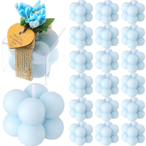 MTLEE 30 Sets Mini Bubble Candles Party Favors DIY Gift Set,Blue - color: Blue