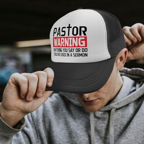 Y'Alls Need Jesus Hats Funny Cap for Grandma - color: Pastor Warning Anything You Says Or Do Could Be Used in a Sermonallblack3