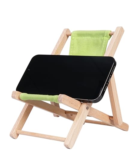 Foldable Wooden Cell Phone Stand, Phone Holder for Desk - color: Green