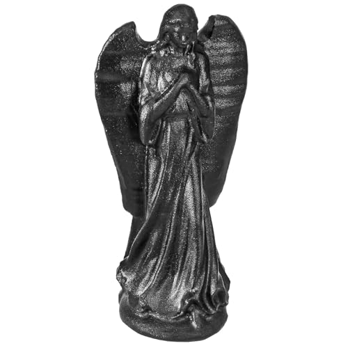 SUNYIK 3.2" Handcarved Black Obsidian Guardian Angel Figurine