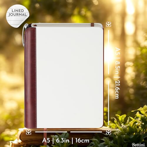 SETTINI® Vegan Leather Journal Gift Set with Pen 192 Pages, Modern White - color: Modern White