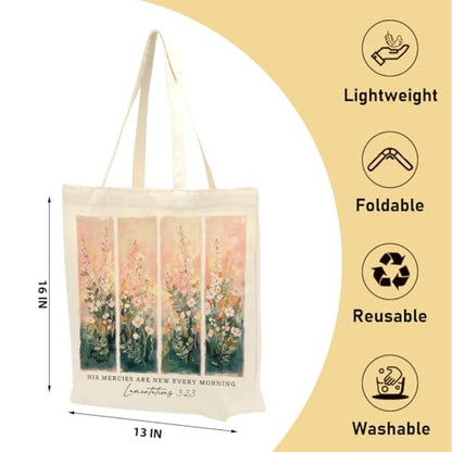 Faith Canvas Tote Bag, Christian Gifts for Women Mama Sister Inspirational Bible Verse Birthday Christmas - color: Aesthetic Boho 872