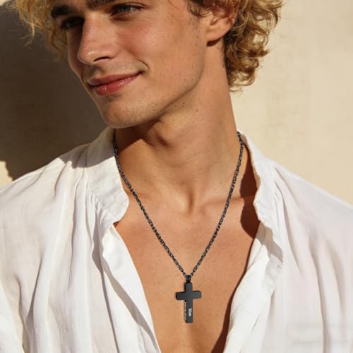 Cremation Cross Necklace for Ashes Stainless Steel Cross Urn Pendant Ashes Holder Memorial Jewelry-With Me Always - style: Mom