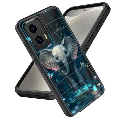 for Moto G Stylus 5G 2024 Case Built in Kickstand,Heavy Duty Protective Shockproof 3-Layer Full Body Rugged Phone Cover for Motorola Moto G Stylus 5G 2024,Cute Baby Elephant Butterfly - color: Cute Baby Elephant Butterfly
