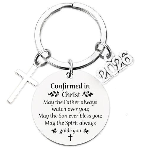 Confirmation Gifts for Teen Boys 2026 - Confirmed in Christ Catholic Bible Verse Keychain, Religious Faith Based Christian Accessories for Men Women