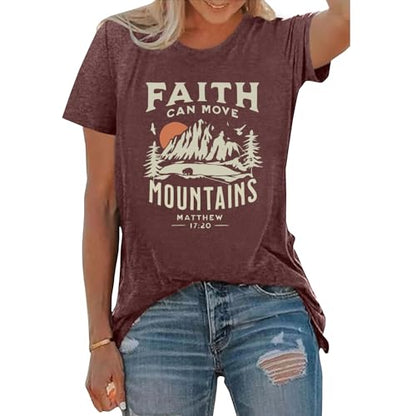 BLACKOO Women Graphic T-Shirts Cute Tees Summer Causal Tops - color: Heather Coffee, size: Small