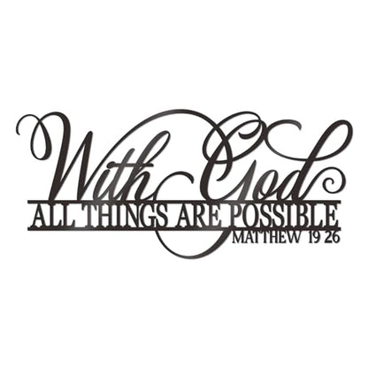 KOYILTD With God All Things Are Possible Signs Wall Decor Bible Wall Art